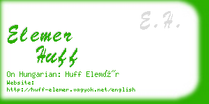 elemer huff business card